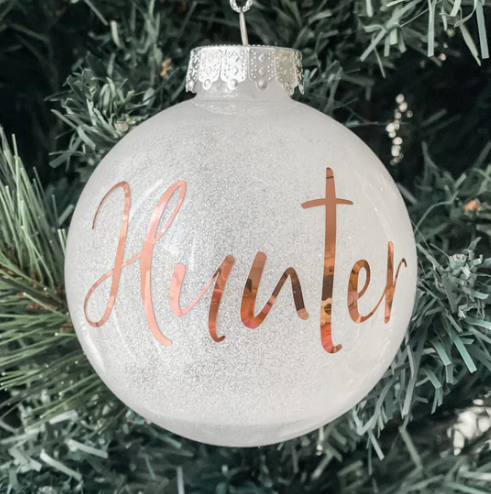 Personalised Glitter Christmas Baubles