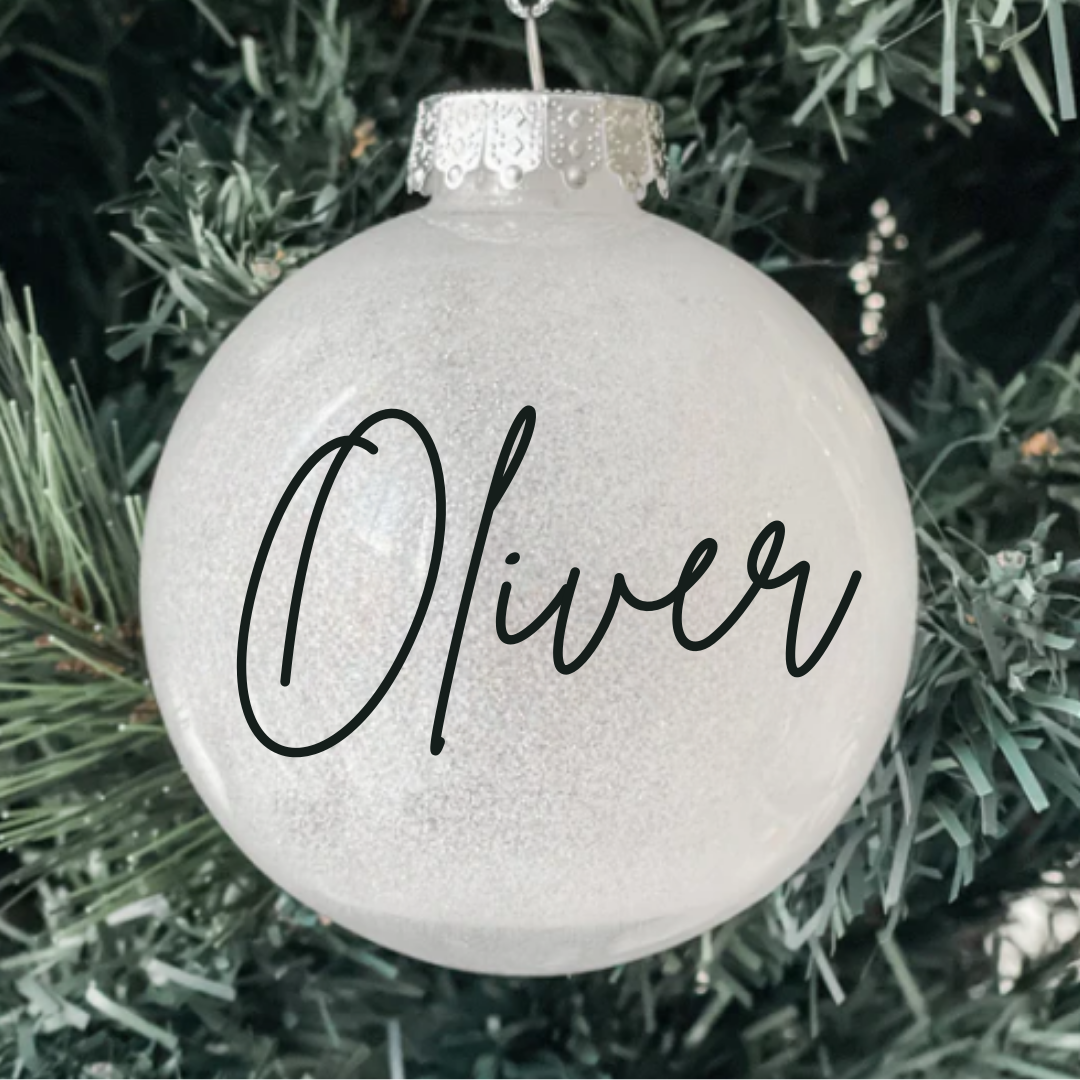 Personalised Glitter Christmas Baubles